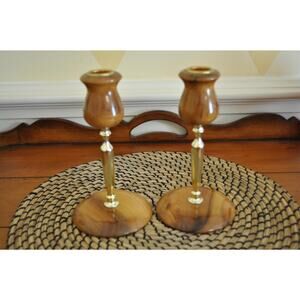 MCM Wooden Candlesticks (may be Myrtlewood/Made in Oregon but no sticker)